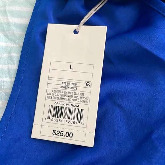 A New Day Satin Royal Blue Halter Tie Back Blouse Top Tank NWT - Picture 5 of 5